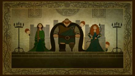 Harris (Brave) Hamish (Brave) Hubert (Brave) Merida (Brave) movie Brave HD Desktop Wallpaper | Background Image