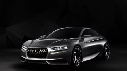 Silver Citroën supercar in black-and-white, sleek futuristic coupe on a dark backdrop — 4K Ultra HD PC desktop wallpaper.