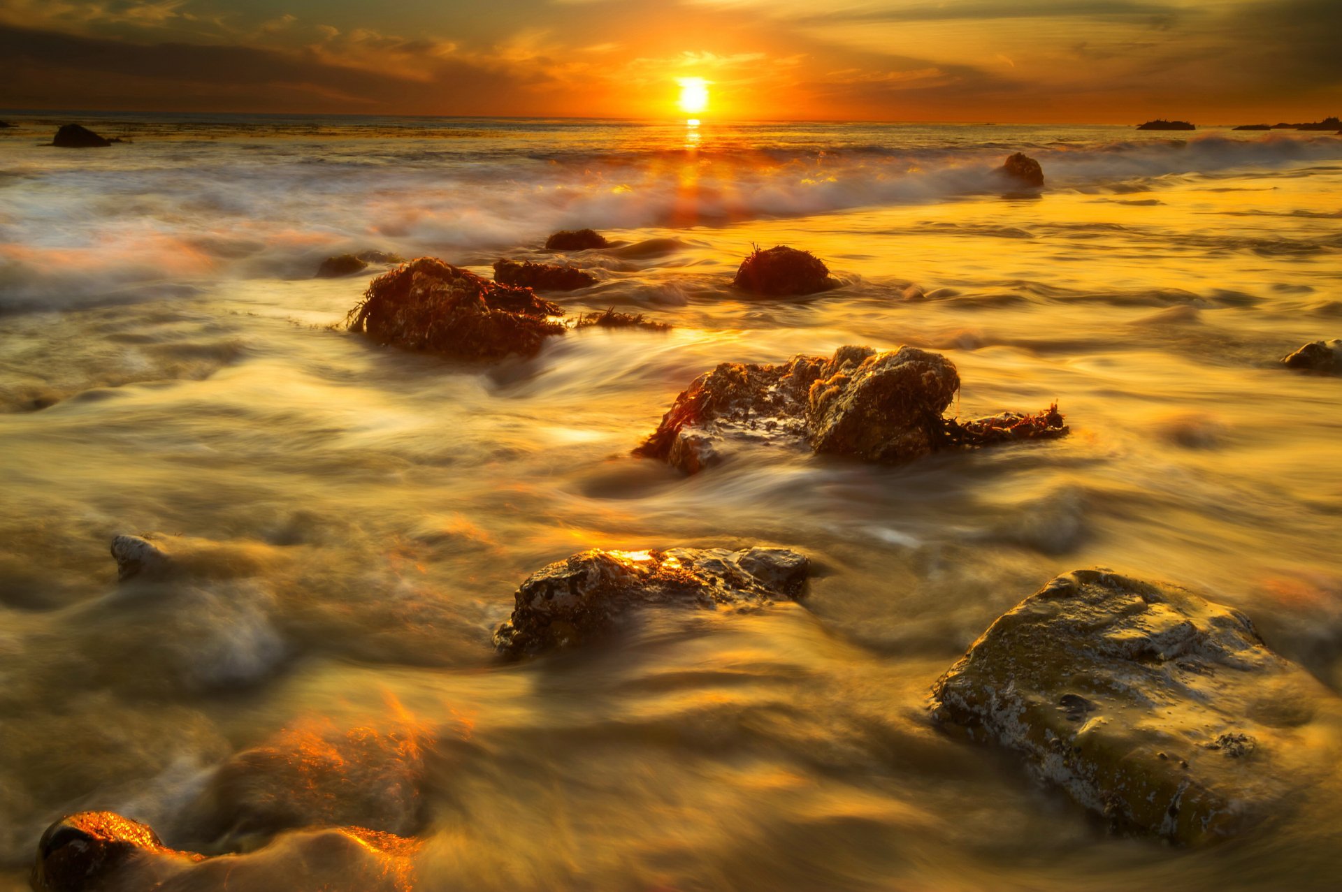 Download Horizon Sea Ocean Nature Sunset HD Wallpaper | 3009x2001 ...