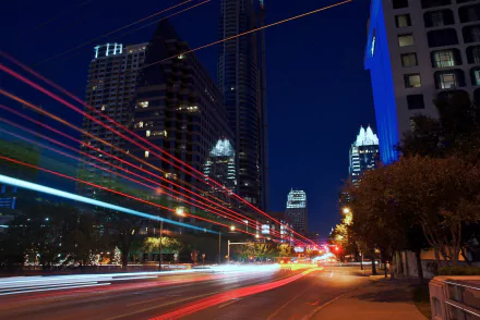 skyscraper building night time lapse city Texas USA man made Austin HD Desktop Wallpaper | Background Image