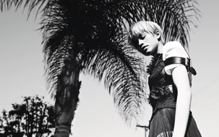 Black & White American singer actress Celebrity Zendaya HD Desktop Wallpaper | Background Image