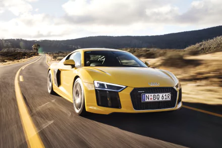 car supercar yellow car Audi Audi R8 vehicle Audi R8 V10 HD Desktop Wallpaper | Background Image
