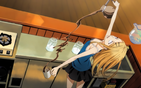 Anime Dagashi Kashi Endou Saya Kaffee HD Wallpaper | Hintergrund