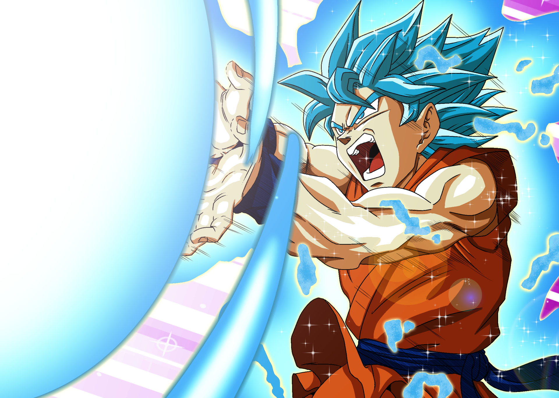 Goku SSJ God by Juanlu Suárez