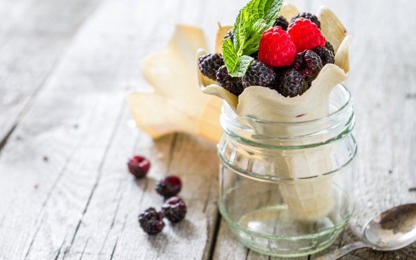 Food Berry Fruit Blackberry Raspberry Jar HD Wallpaper | Background Image