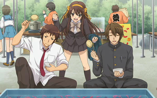 Suzumiya Haruhi no Yuuutsu Itsuki Koizumi Kyon (Haruhi) Haruhi Suzumiya Anime The Melancholy of Haruhi Suzumiya HD Desktop Wallpaper | Background Image