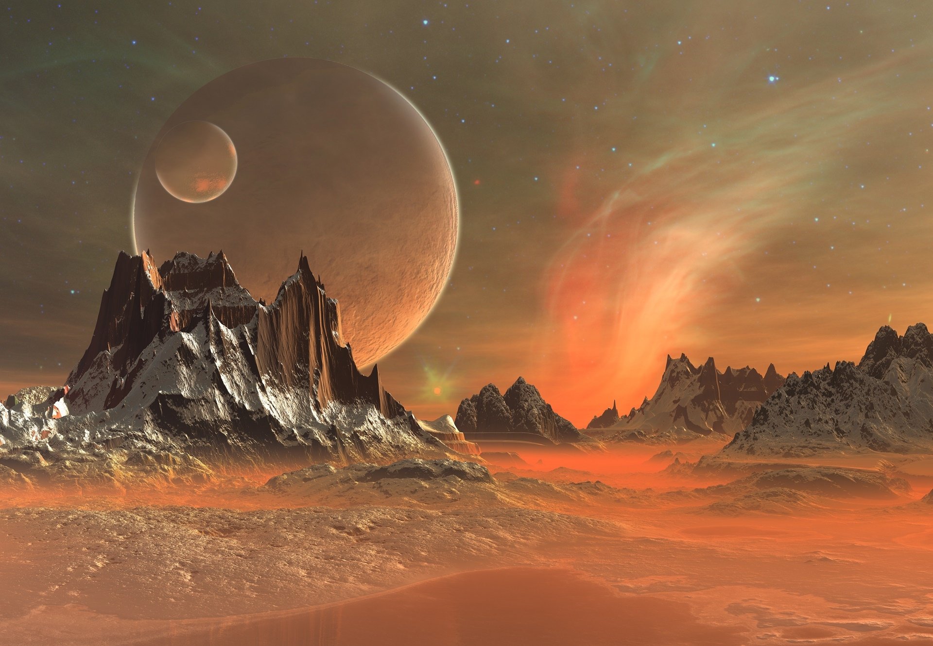 Download Space CGI 3D Planet Artistic Landscape HD Wallpaper