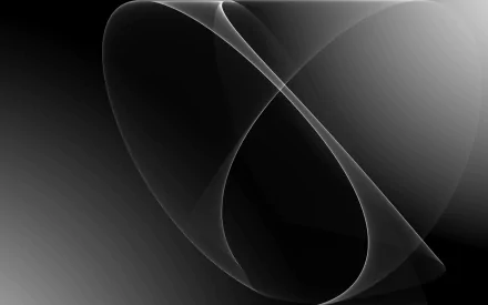 A high definition, abstract black desktop wallpaper with smooth, interwoven curves and gradients creating an elegant and modern background.