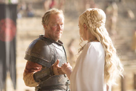 Iain Glen Jorah Mormont Daenerys Targaryen Emilia Clarke TV Show Game Of Thrones HD Desktop Wallpaper | Background Image