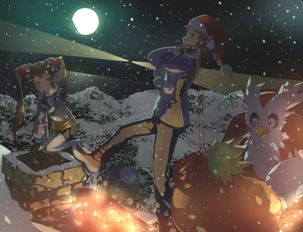 Christmas Rosa (Pokemon) Kyouhei (Pokemon) Delibird (Pokémon) Castform (Pokémon) video game Pokemon: Black and White 2 HD Desktop Wallpaper | Background Image