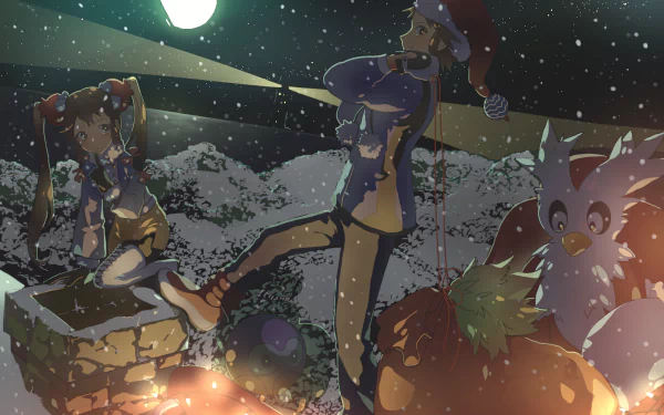 Christmas Rosa (Pokemon) Kyouhei (Pokemon) Delibird (Pokémon) Castform (Pokémon) video game Pokemon: Black and White 2 HD Desktop Wallpaper | Background Image