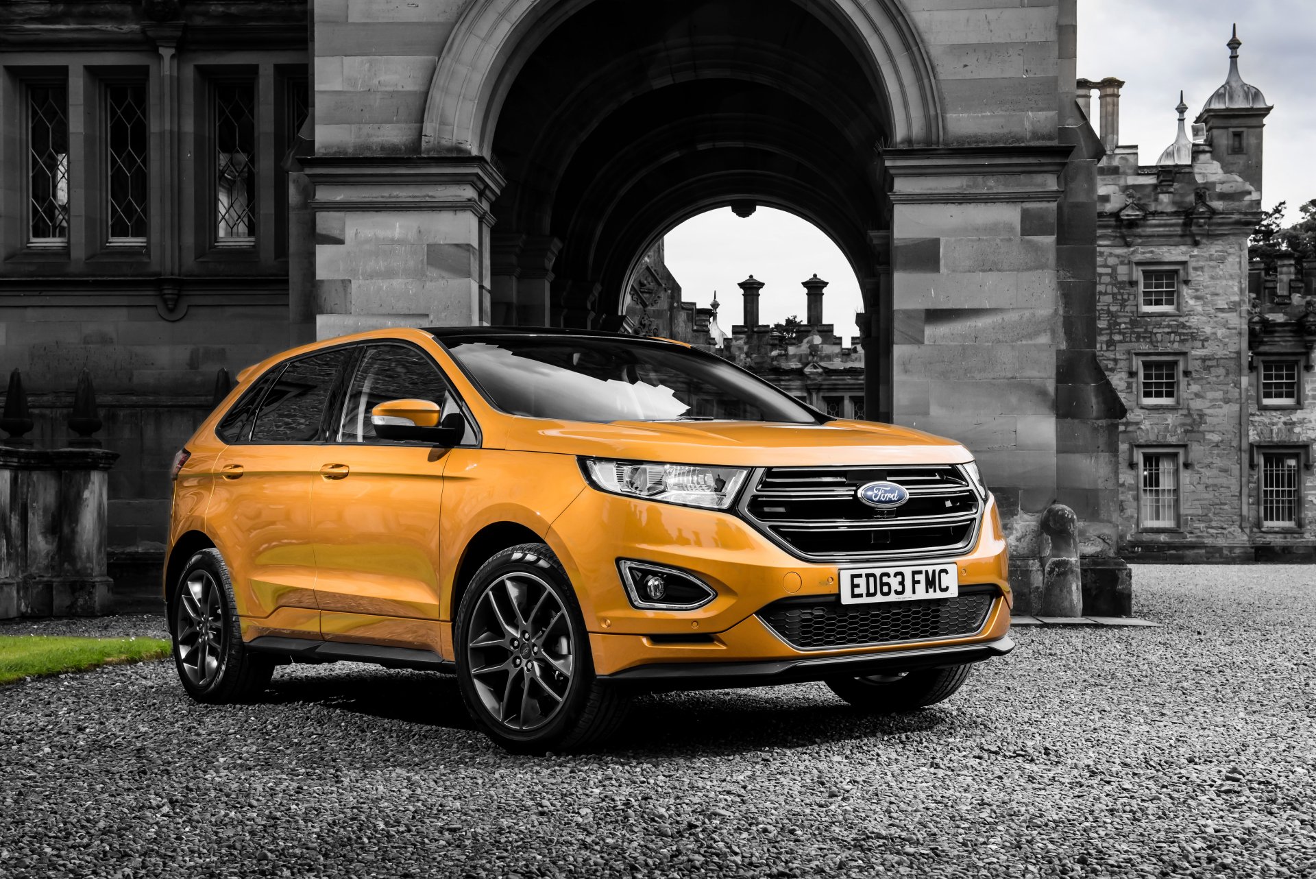 Download Orange Car Car SUV Ford Vehicle Ford Edge 4k Ultra HD Wallpaper