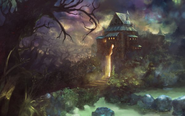 Fantasy Castle Castles Dark HD Wallpaper | Background Image