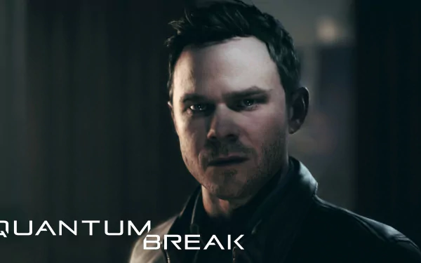 Cinematic close-up of Jack Joyce from the video game Quantum Break, 4K Ultra HD PC desktop wallpaper with moody, low-key lighting.