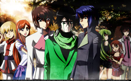 Mobile Suit Gundam Seed Destiny Mobile Suit Gundam Seed Code Geass Gakuen Alice Bleach Orihime Inoue Ulquiorra Cifer Mr. Bear (Gakuen Alice) Mikan Sakura Lelouch Lamperouge Kira Yamato Cagalli Yula Athha C.C. (Code Geass) Athrun Zala Anime crossover HD Desktop Wallpaper | Background Image
