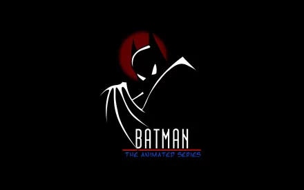 HD desktop wallpaper of Batman: The Animated Series featuring a minimalist design of Batman's silhouette against a black background.