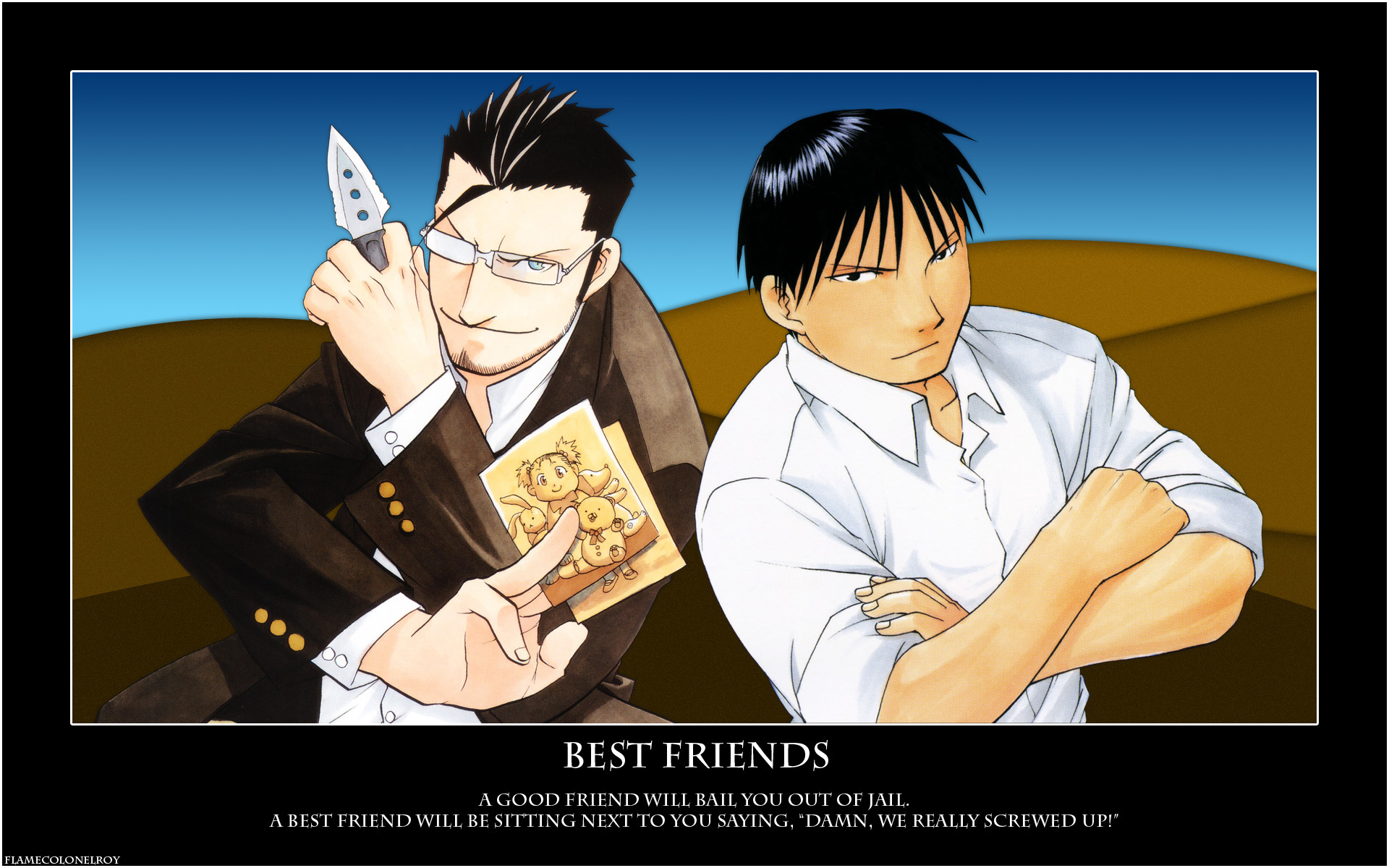 Download Maes Hughes Roy Mustang Anime Fullmetal Alchemist HD Wallpaper