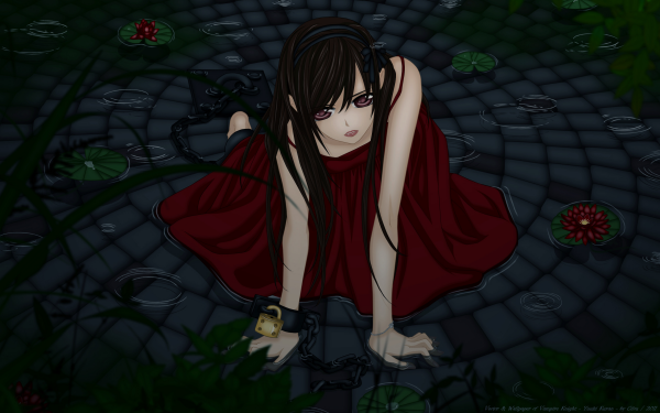 Anime Vampire Knight Yuki Cross Yuki Kuran Agua Lily Pad Chain Red Dress Fondo de pantalla HD | Fondo de Escritorio