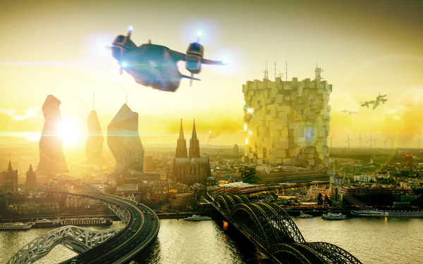 city cityscape Cologne video game Deus Ex: Mankind Divided HD Desktop Wallpaper | Background Image