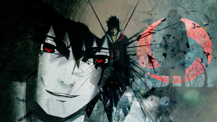 A striking HD wallpaper featuring Itachi and Sasuke Uchiha from the anime Naruto, showcasing intense visuals and contrasting elements that capture their complex relationship.