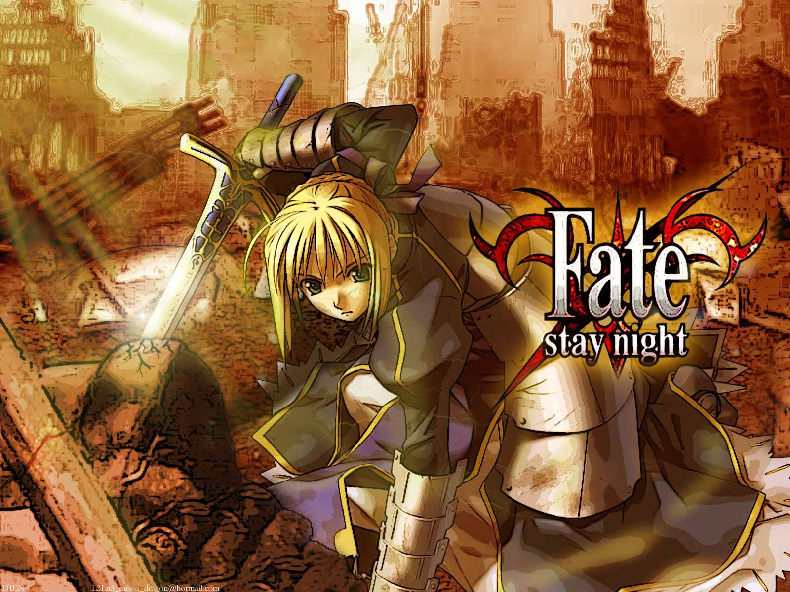 Fate Series character Saber in HD desktop wallpaper