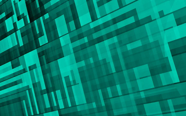 Abstract green geometric grid of overlapping translucent rectangles, 4K Ultra HD PC desktop wallpaper and background.