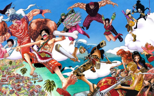 Anime Crossover Monkey D. Luffy Nami Sanji Usopp Tony Tony Chopper HD Wallpaper | Background Image