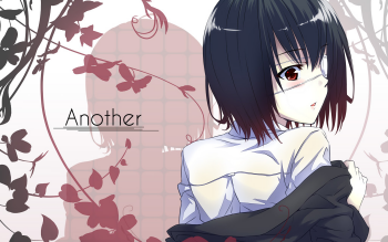 Wallpaper feathers, form, Anime, students, other, Another, Mei