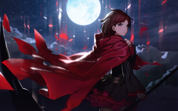 Anime RWBY Ruby Rose Moon HD Wallpaper | Background Image