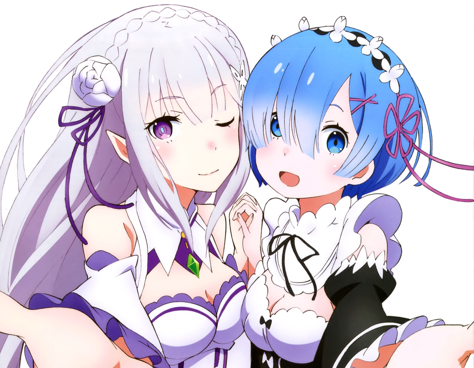 Download Rem (Re:ZERO) Emilia (Re:ZERO) Anime Re:Zero - Starting Life In  Another World HD Wallpaper