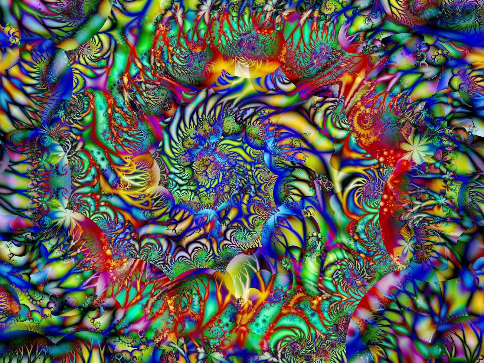 HD Abstract Kaleidoscope — Artistic Fractal Spiral Wallpaper