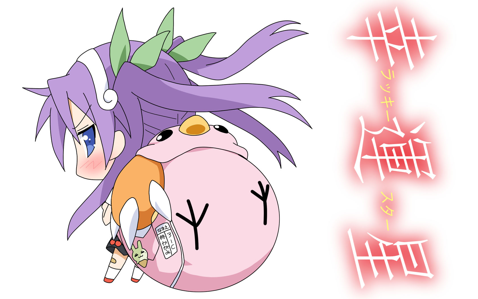 Anime characters Mayoi Hachikuji and Kagami Hiiragi from Lucky Star.