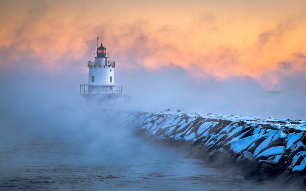 Man Made Lighthouse Storm Ocean Wave Cloud HD Wallpaper | Background Image