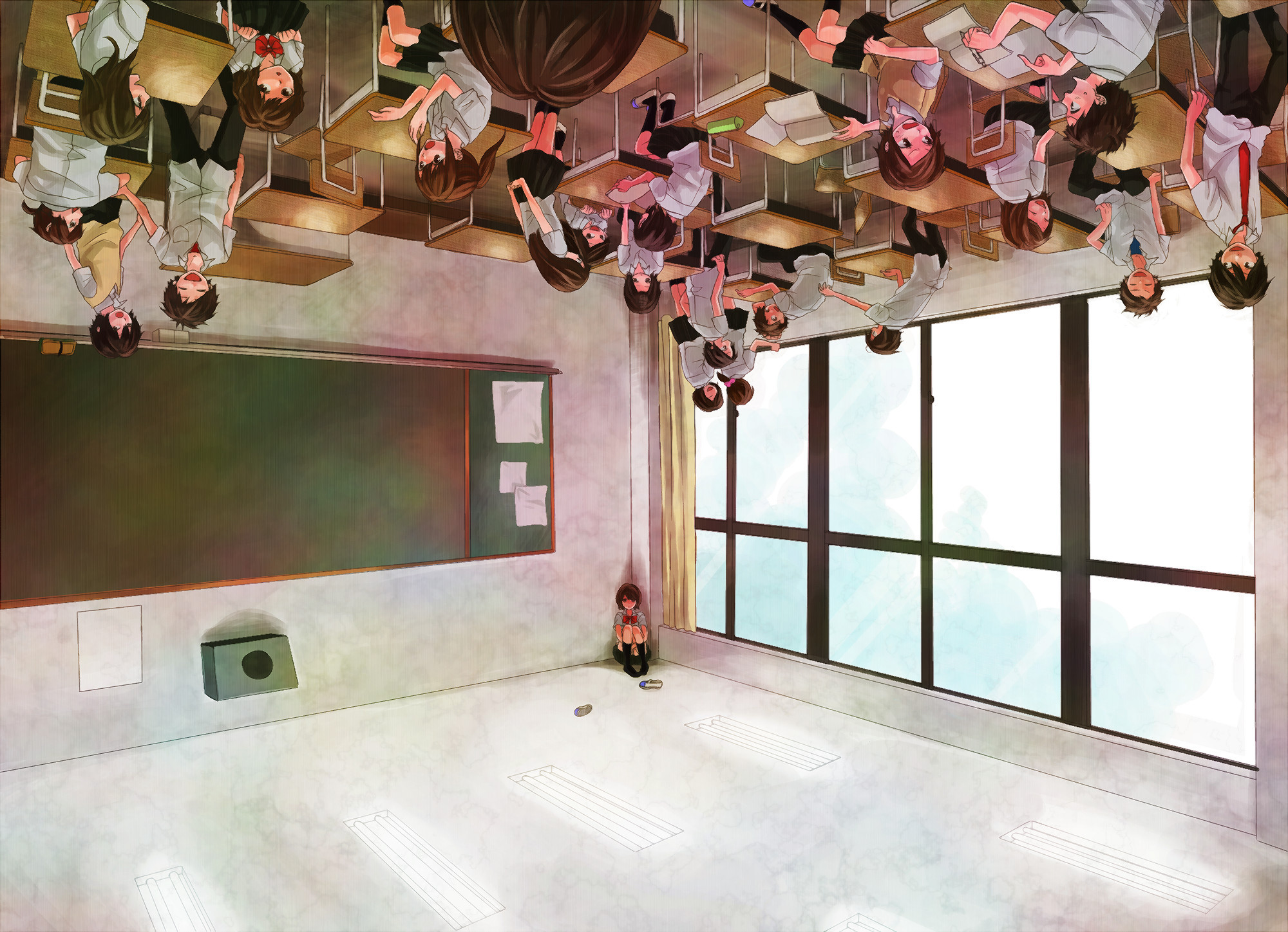 Anime Classroom HD Wallpaper by Aratascape