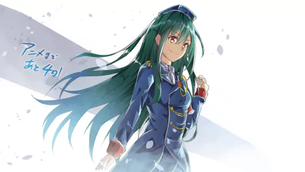 HD PC desktop wallpaper featuring Crusch Karsten from the anime Re:Zero - Starting Life in Another World, depicted with flowing green hair and a confident expression.