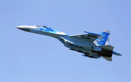  Blue Camouflage Sukhoi Su-27, Soviet-origin twin-engine Supermaneuverable Fighter Aircraft