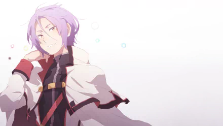Julius Juukulius from Re:Zero - Starting Life in Another World is depicted in this HD anime wallpaper, showcasing his charming smile and distinctive purple hair.