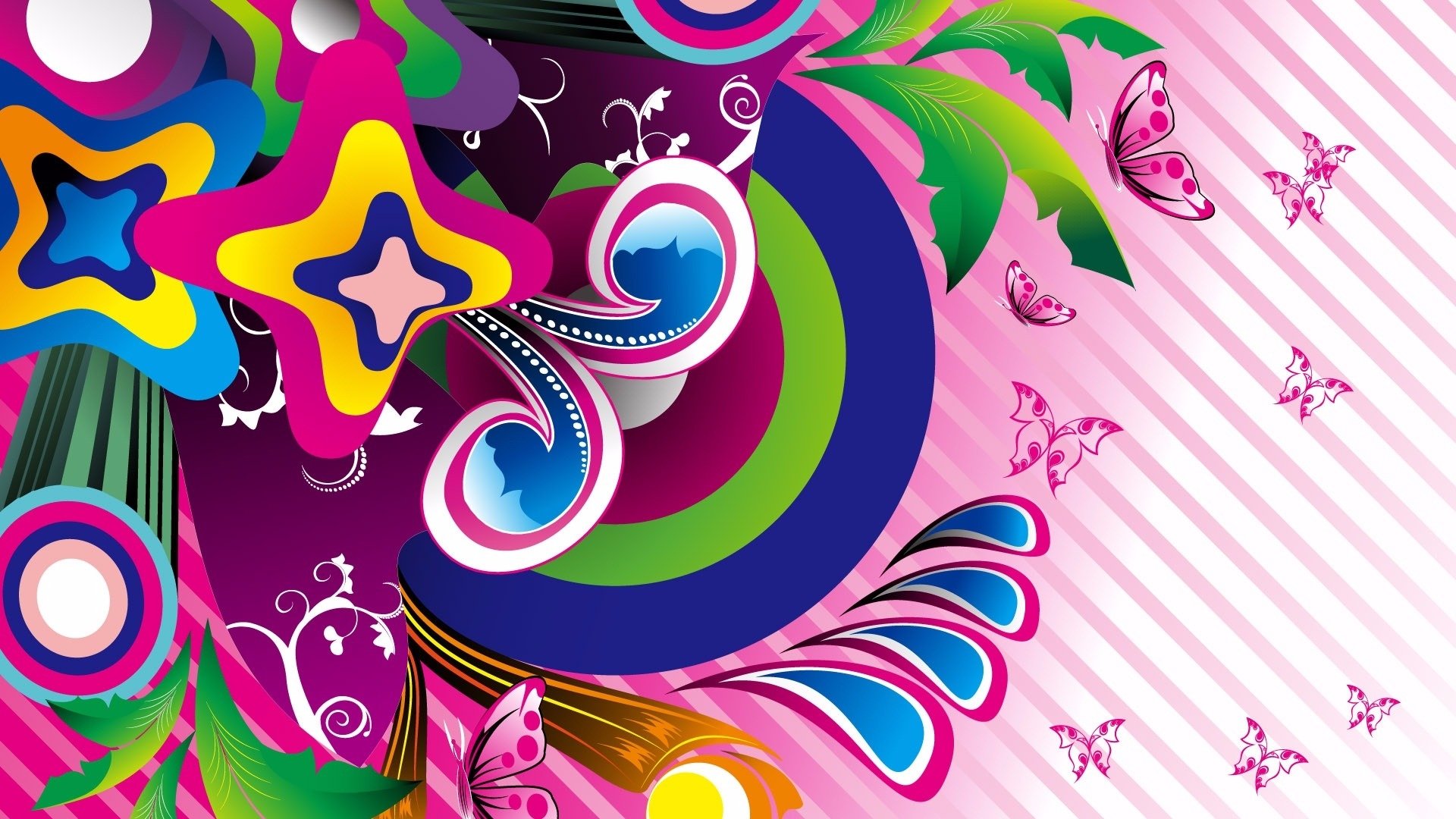 Download Butterfly Colorful Abstract Vector Hd Wallpaper