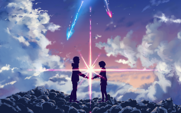 Anime Your Name. Mitsuha Miyamizu Taki Tachibana Kimi No Na Wa. Comet Cloud Sky HD Wallpaper | Background Image
