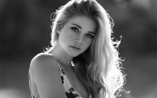 Women Model Models Black & White Sunny Face HD Wallpaper | Background Image