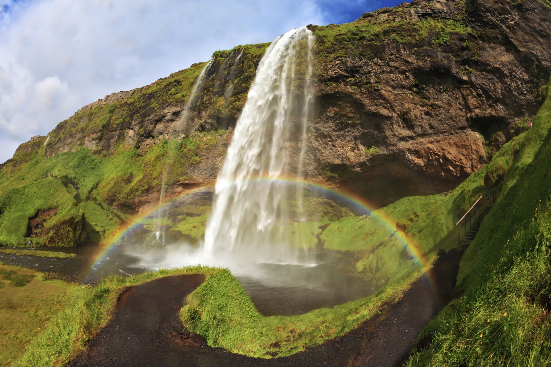 Download Grass Rainbow Iceland Waterfall Nature Seljalandsfoss 4k Ultra ...