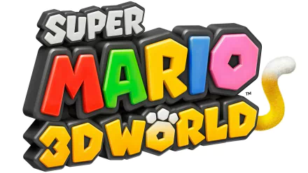 HD desktop wallpaper featuring the logo of Super Mario 3D World with stylized 3D lettering.