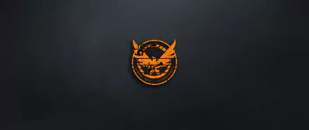 HD PC desktop wallpaper featuring the orange logo of the video game Tom Clancy's The Division on a dark background.