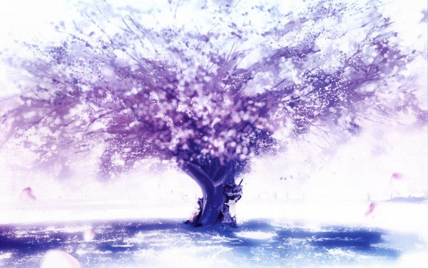 Anime Touhou Reimu Hakurei Marisa Kirisame Baum Sakura HD Wallpaper | Hintergrund
