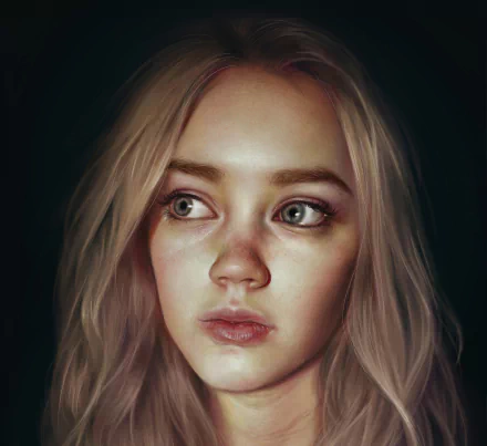 Portrait of Blonde Girl by Elena Sai