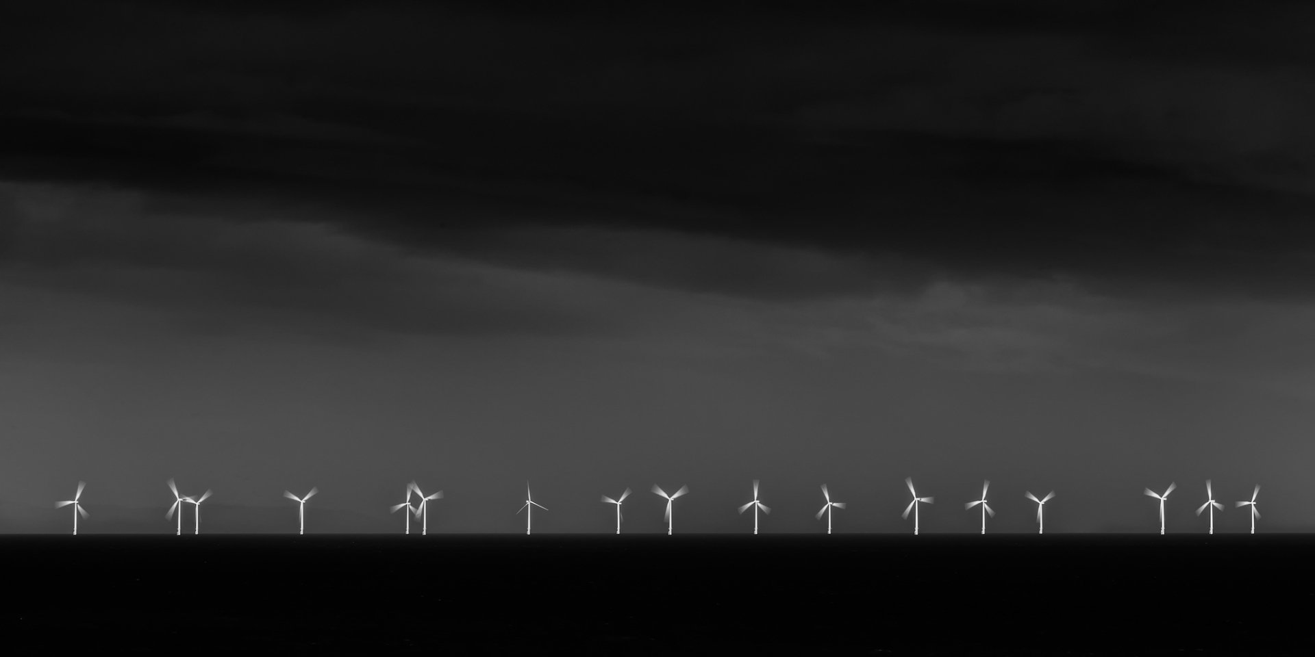 Download Black & White Horizon Sky Man Made Wind Turbine Wallpaper by Duncan Fawkes
