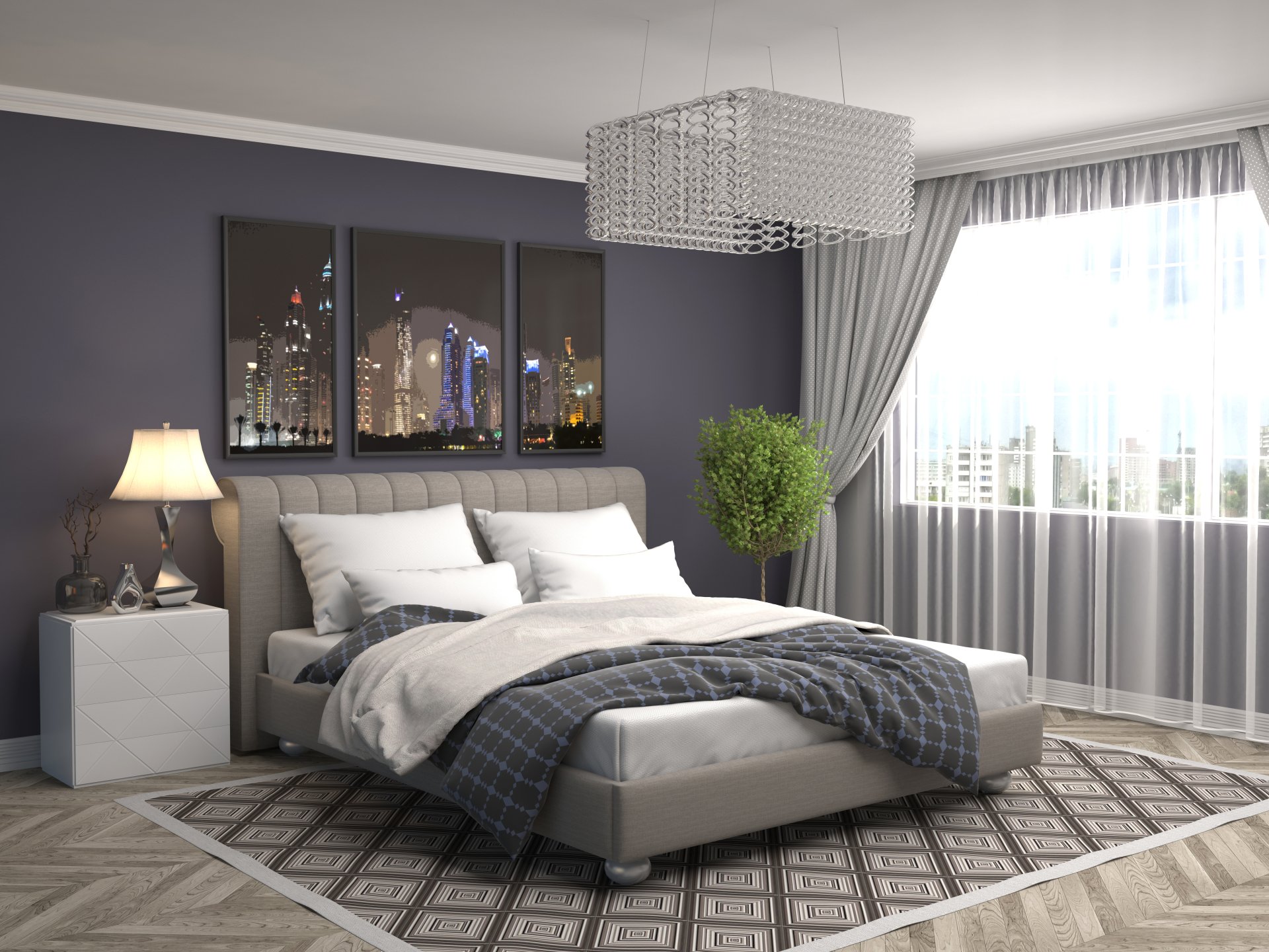 Download Bed Furniture Bedroom Man Made Room 4k Ultra HD Wallpaper