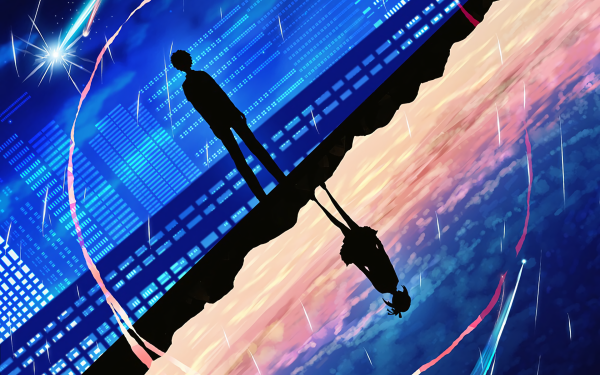 Anime Your Name. Mitsuha Miyamizu Taki Tachibana Kimi No Na Wa. Comet Silhouette HD Wallpaper | Background Image