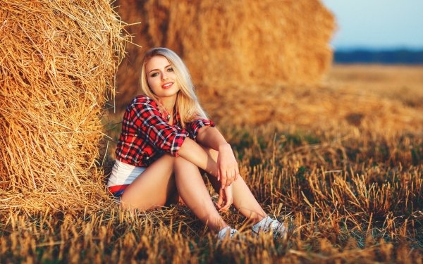 Women Model Blonde Haystack HD Wallpaper | Background Image