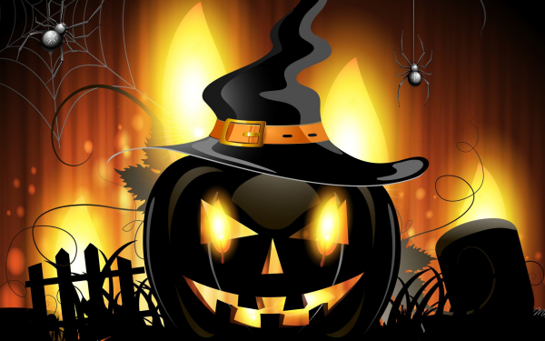 Holiday Halloween Jack-O'-Lantern Black orange Light HD Wallpaper | Background Image